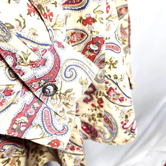 Elizabeth by Liz Claiborne Paisley Snap Front Top Plus Size 18 Vintage Cotton - Picture 11 of 16